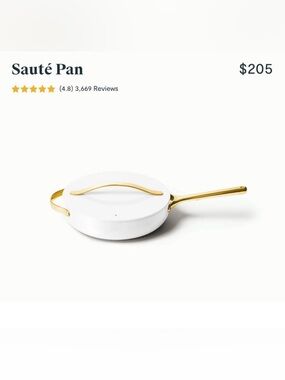 Caraway Iconic 4.5 qt Saute Pan White & Gold